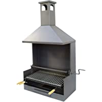 IMEX EL ZORRO 71527-Cajón Barbacoa c-Chimenea y Parrilla INOX.61x40x148 cms- Negro